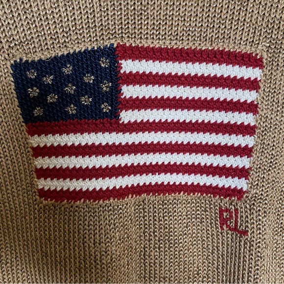 Polo Ralph Lauren Gold American Flag Sweater - Picture 10 of 11